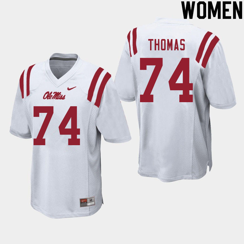 Darius Thomas Ole Miss Rebels NCAA Women's White #74 Stitched Limited College Football Jersey KYJ3758IT